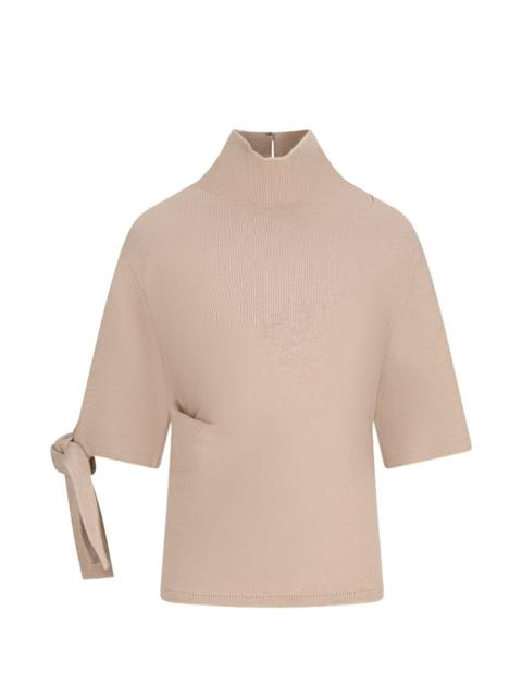 JACQUEMUS The Fiocco knit stand-collar top.