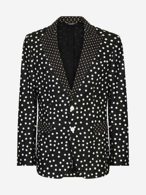 Dolce & Gabbana Cotton Taormina-fit suit with polka-dot print