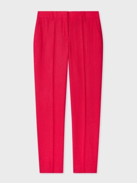 Paul Smith Women's Fuchsia Slim-Fit Linen Trousers