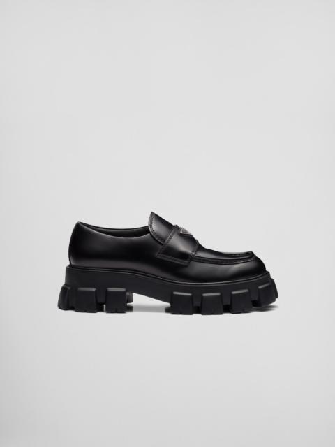 Prada Monolith brushed leather loafers