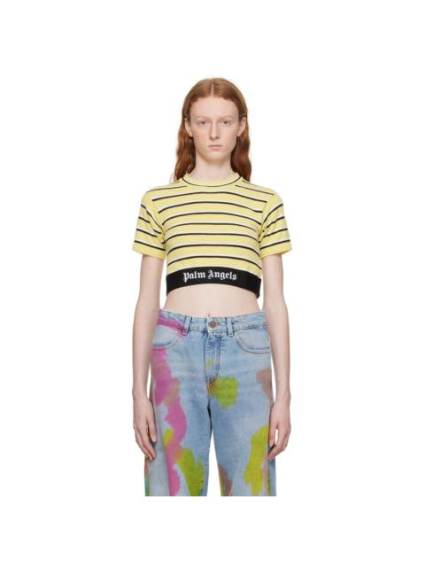 Palm Angels Yellow & Black Stripe T-Shirt