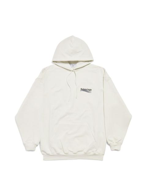 BALENCIAGA Women's Political Campaign Medium Fit Hoodie in White