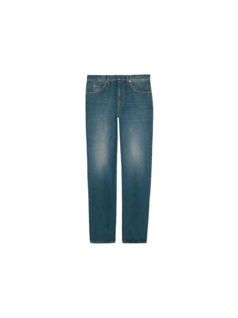 GUCCI Gucci Washed Regular fit Jeans Stonewashed Blue Marbled Denim