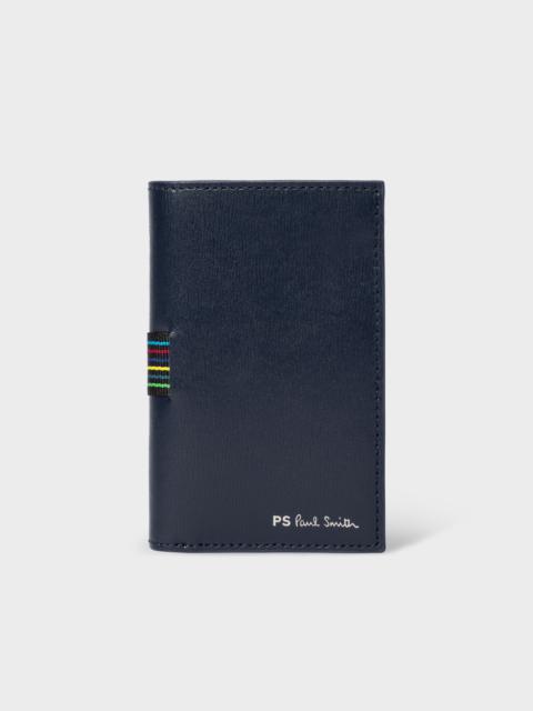 Paul Smith Navy Leather 'Sports Stripe' Credit Card Wallet
