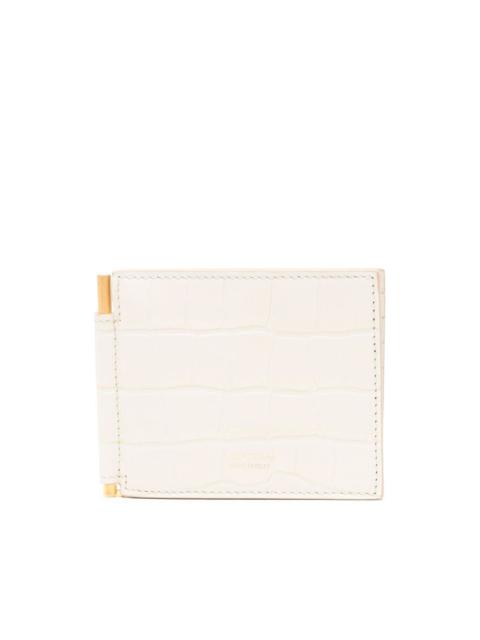 crocodile-effect bi-fold cardholder