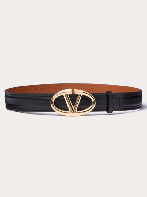 Valentino THE BOLD EDITION VLOGO SHINY CALFSKIN BELT 30 MM