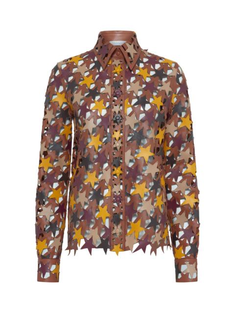 GABRIELA HEARST Aluma Patchwork Stars Shirt in Mutli Nappa Leather