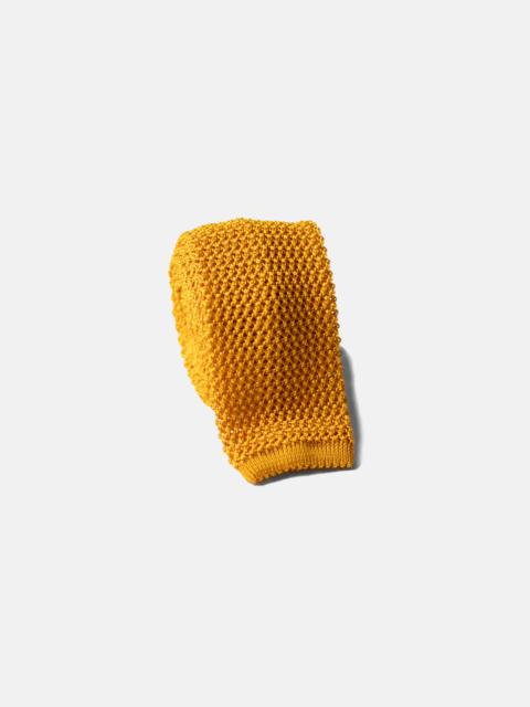 J. PRESS MADE-IN-ITALY YELLOW SOLID SILK KNIT TIE