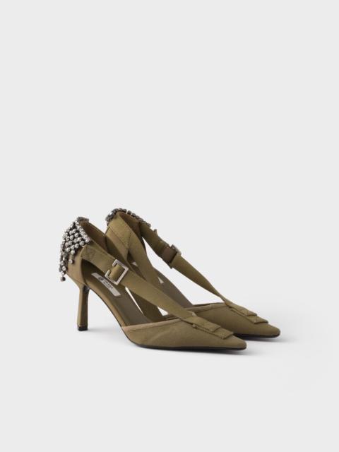 Prada Canvas pumps with crystals