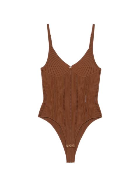 ELISABETTA FRANCHI V-neck ribbed bodysuit