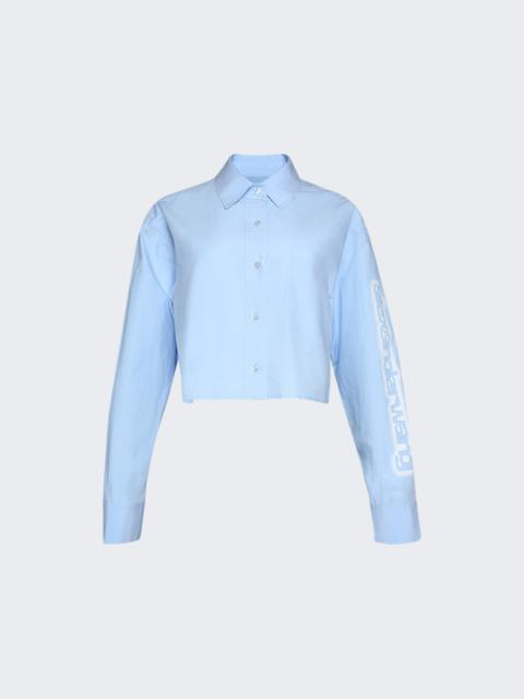 alexanderwang.t Halo Print Cropped Button-up Shirt Chambray Blue