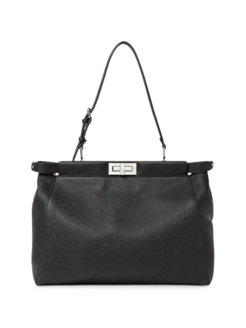FENDI Fendi Peekaboo Grained-leather Tote Bag