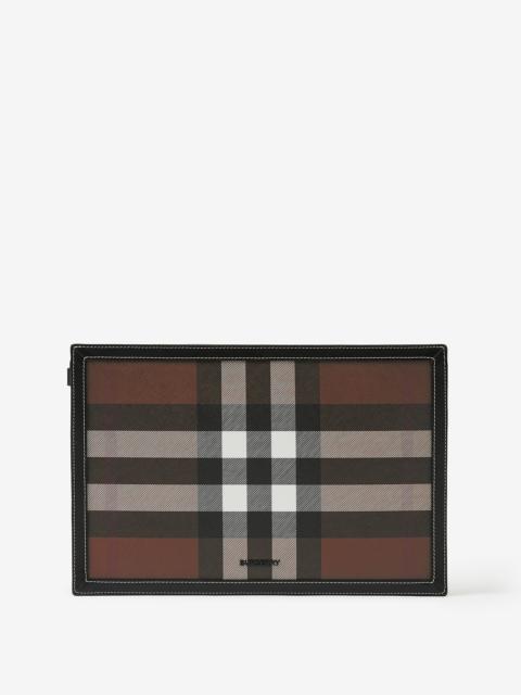 Burberry Check and Leather Zip Pouch
