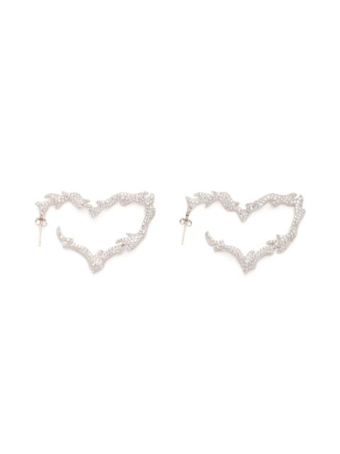 Collina Strada CRYSTAL CLEAR FLAME HEART EARRINGS