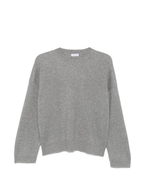 Brunello Cucinelli ribbed-knit metallic-thread sweater