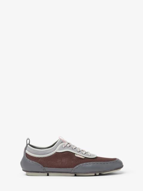 FENDI Fendi Fit sneakers Brown mesh and gray leather low-tops