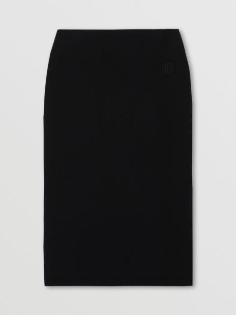 Burberry Monogram Motif Stretch Jersey Pencil Skirt