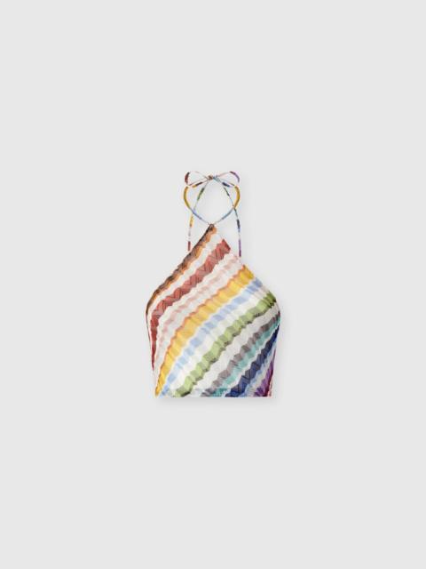 Missoni Zig zag tulle halterneck top
