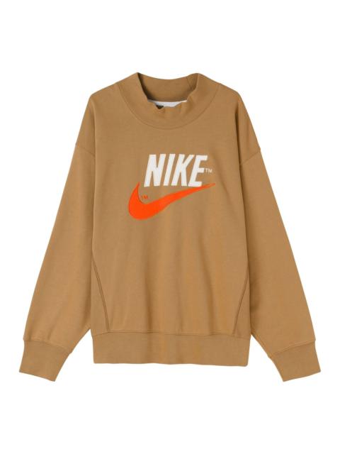 Nike Nike Trend Capsule Series Logo Embroidered Sports Round Neck Pullover Brown DM5274-258