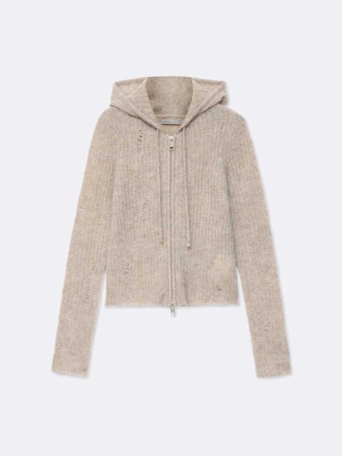 ALLSAINTS MABEL CROPPED ALPACA-BLEND HOODIE