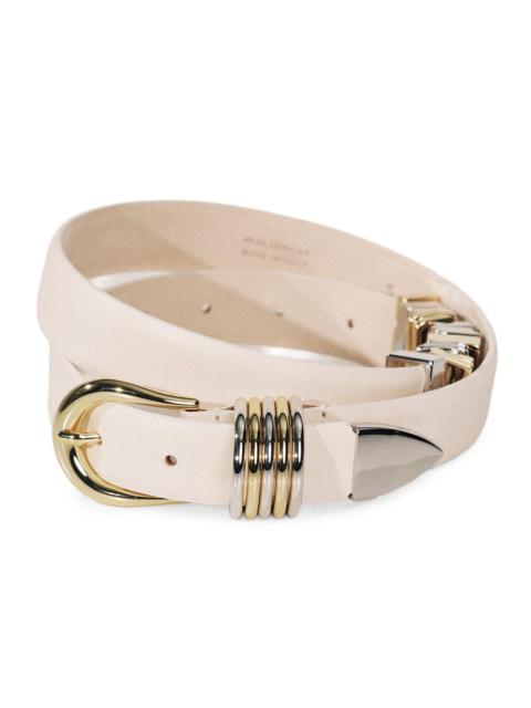 DÉHANCHE Women's Hollyhock Messy Leather Belt - Ivory Gold