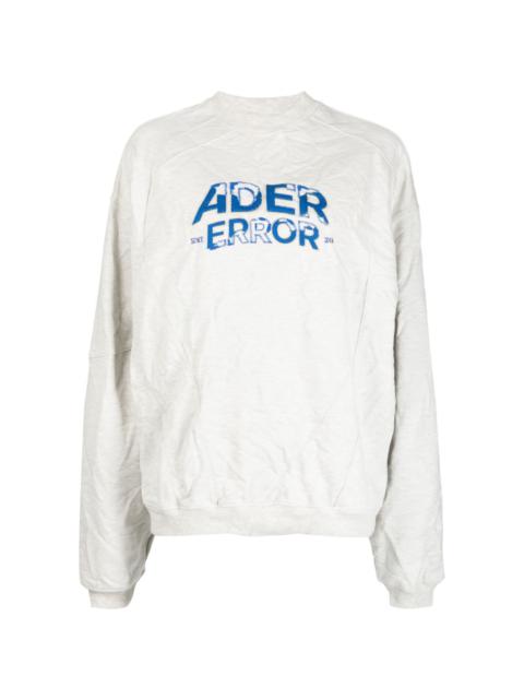 Edca logo-appliquÃ© crinkled sweatshirt