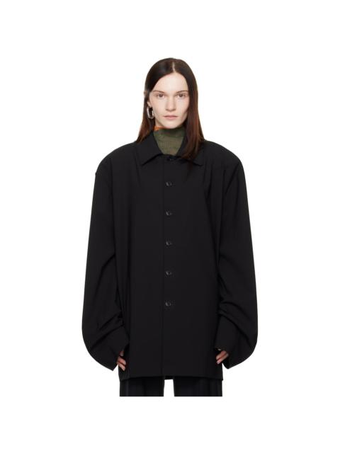 MARIE ADAM-LEENAERDT Black Padded Shoulder Jacket