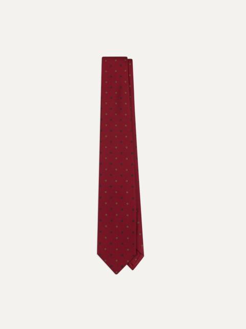 Drake's Orange Flowers and Diamonds Print Silk Self Tipped Tie