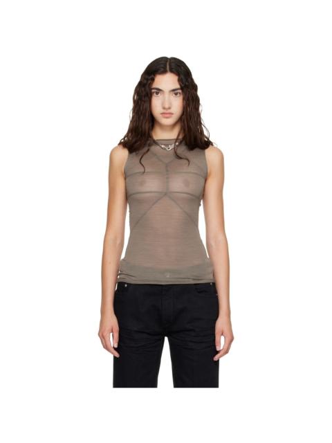 Rick Owens Taupe Tower Sleeveless Temple T Top