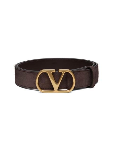 Valentino Brown VLogo Signature Suede Belt