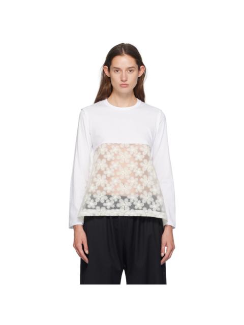 TAO Comme Des Garçons White Lace Long Sleeve T-Shirt