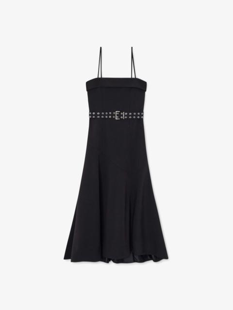 GANNI DRESS IN BLACK TWILL SUITING