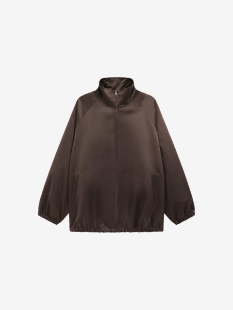 The Frankie Shop Baxter Satin Track Jacket - Brown