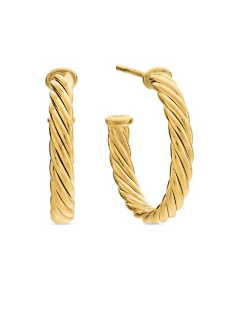 DAVID YURMAN Women's Cablespira Hoop Earrings in 18K Yellow Gold, 3/4in - Gold