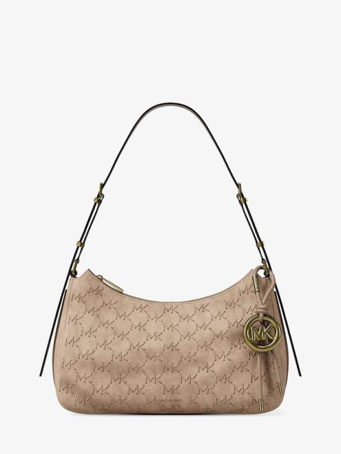 MICHAEL KORS Nolita Medium Whipstitched Logo Leather Shoulder Bag