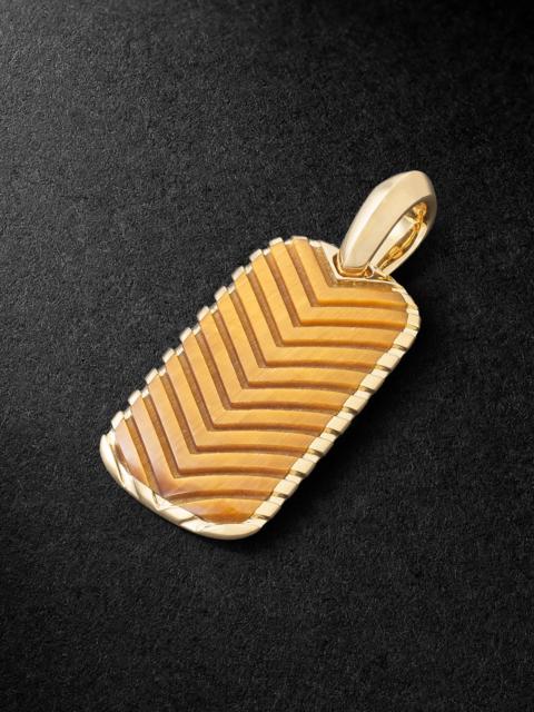 DAVID YURMAN Chevron 18-Karat Gold Tiger's Eye Pendant