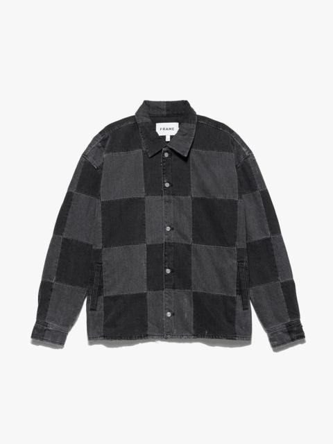 FRAME Monochrome Denim Jacket in Washed Noir