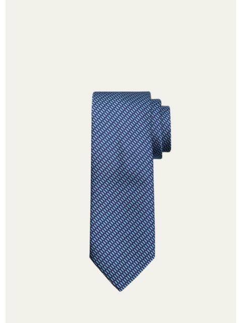 Brioni Men's Silk and Cotton Micro Jacquard Tie