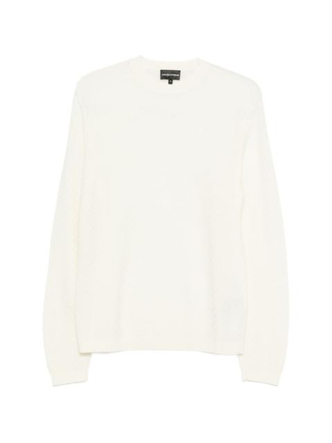 EMPORIO ARMANI crewneck textured sweater
