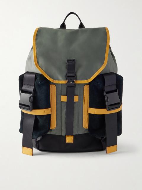 master-piece Leather and Suede-Trimmed CORDURA® Backpack
