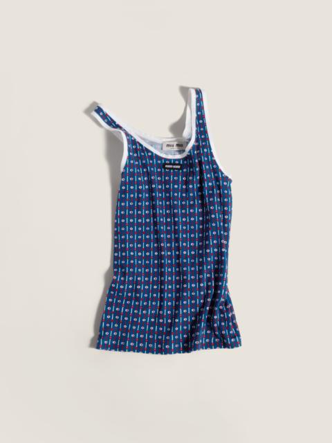 Miu Miu Printed ribbed knit tank top
