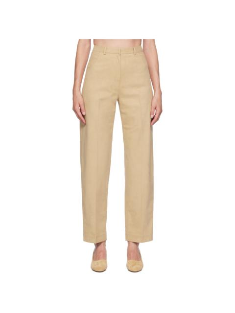 GIA STUDIOS Beige Cocoon Faux-Leather Trousers