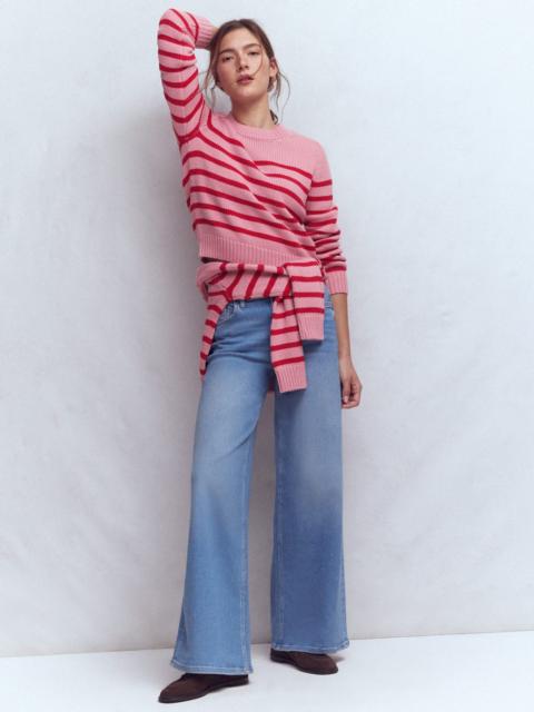 BODEN Lucy Chunky Cotton Sweater-Pink/ Red