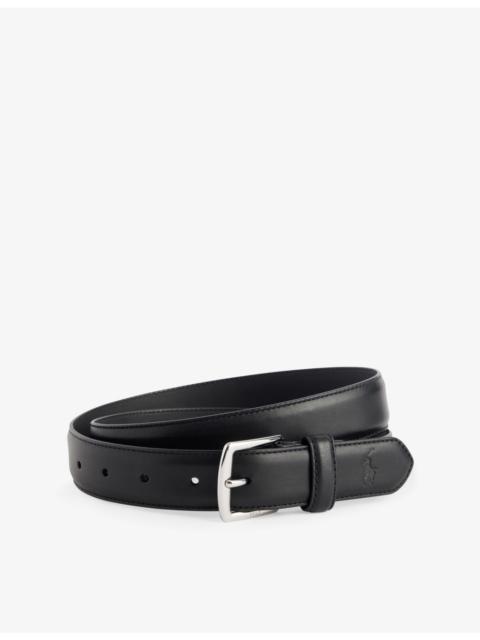Polo Ralph Lauren Engraved-Buckle Foiled-Branding Leather Belt