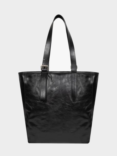 Dries Van Noten Men's Leather Messenger Bag with Shoulder Strap