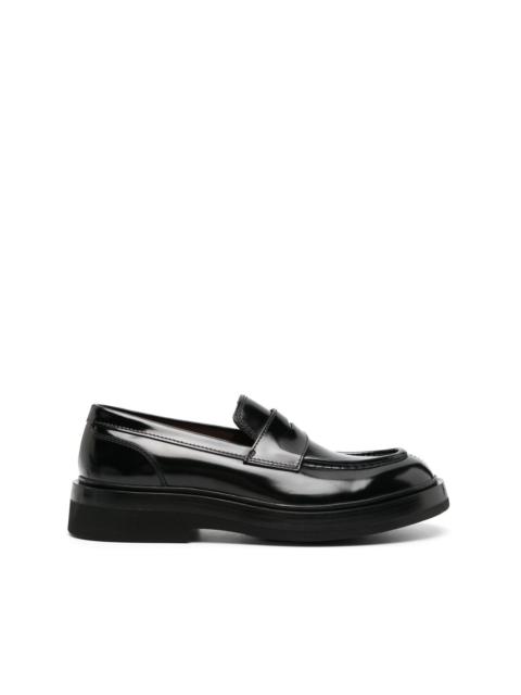 Santoni high-shine leather loafers