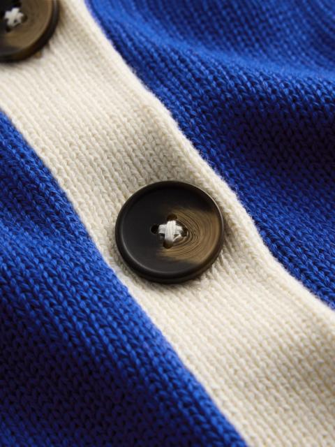 BODEN Lucy Relaxed Cotton Cardigan-Bright Blue, Colour Block