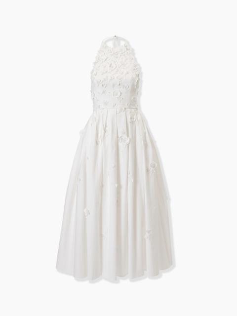 CAROLINA HERRERA Embroidered Halter Neck Midi Dress
