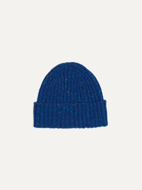 Drake's Royal Blue Ribbed Merino Donegal Knit Cap
