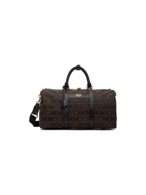 Moschino Brown Logo Duffle Bag